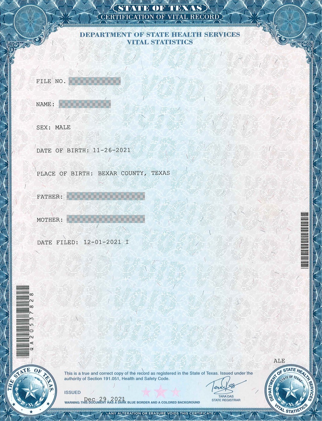 Texas Birth Certificate Birth Certificate Texas Order Birth Certificate